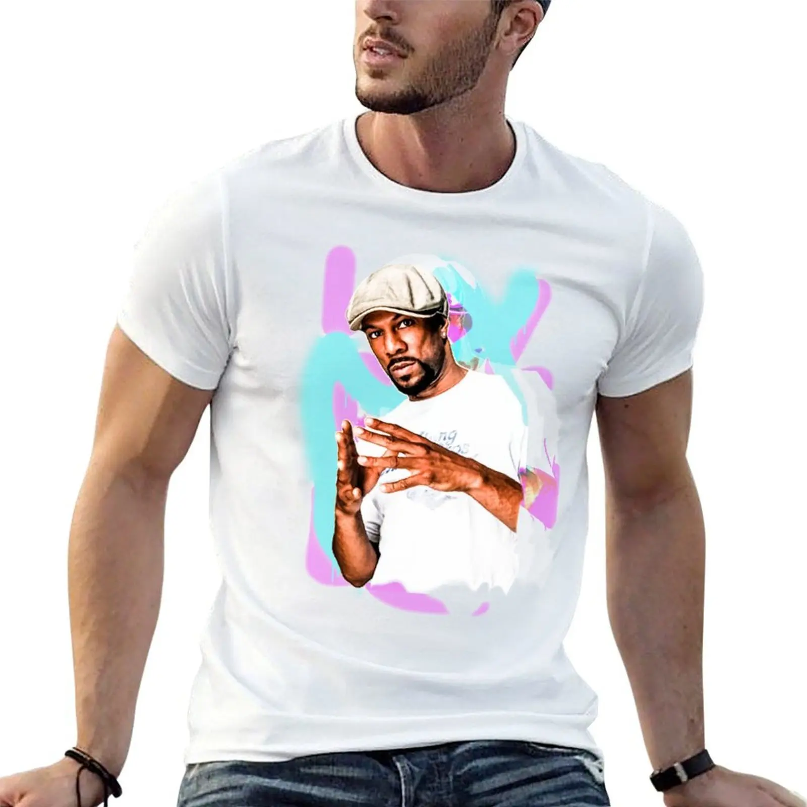 

common hip hop print T-Shirt t shirts for man pack white cotton t shirts high quality T-Shirt