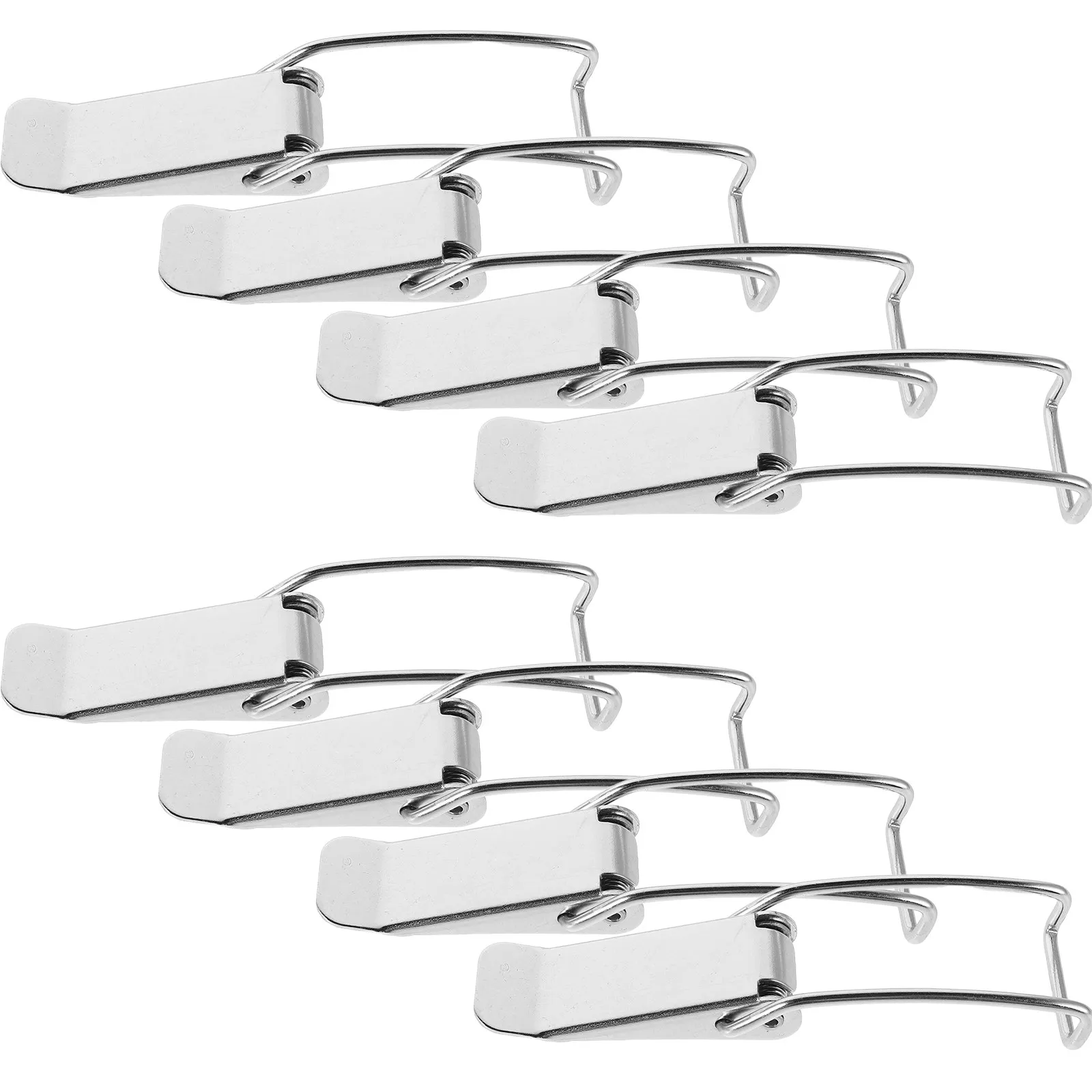 Heavy Duty Iron Spring Buckle Latch 8 Pack Duckbill Hook Lock for Container Lids Kitchen Workshop