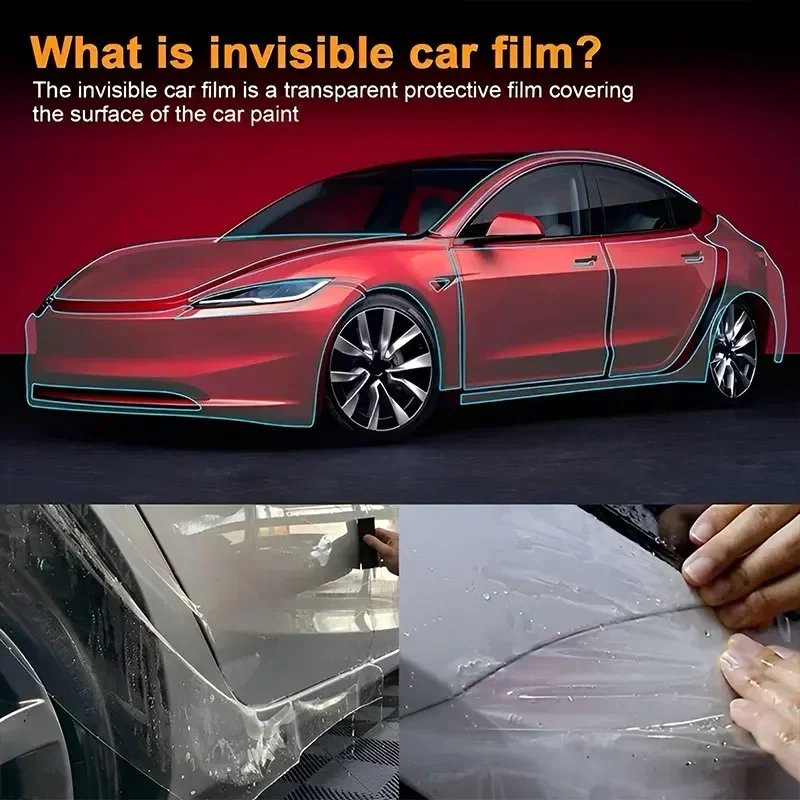 Car Pre Cut Film for Tesla Front Bumper Paint Protection Film Clear TPU PPF Kit Accessories Transparent Sticker Decoration