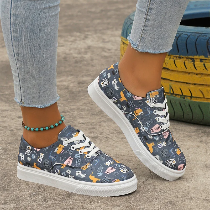 Graffiti Cartoon Low Canvas Sneakers Shoes Women Summer 2023 New Korean Students Ins Small White Wild Tide Shoes