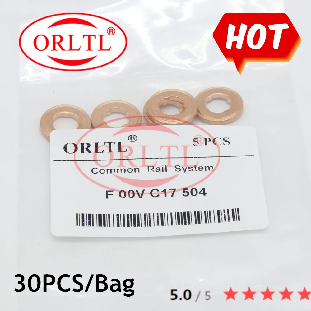 

30PCS F00VC17504 Copper Washer Shim FooVC17504 Copper Washer Auto Injection 2mm Ring