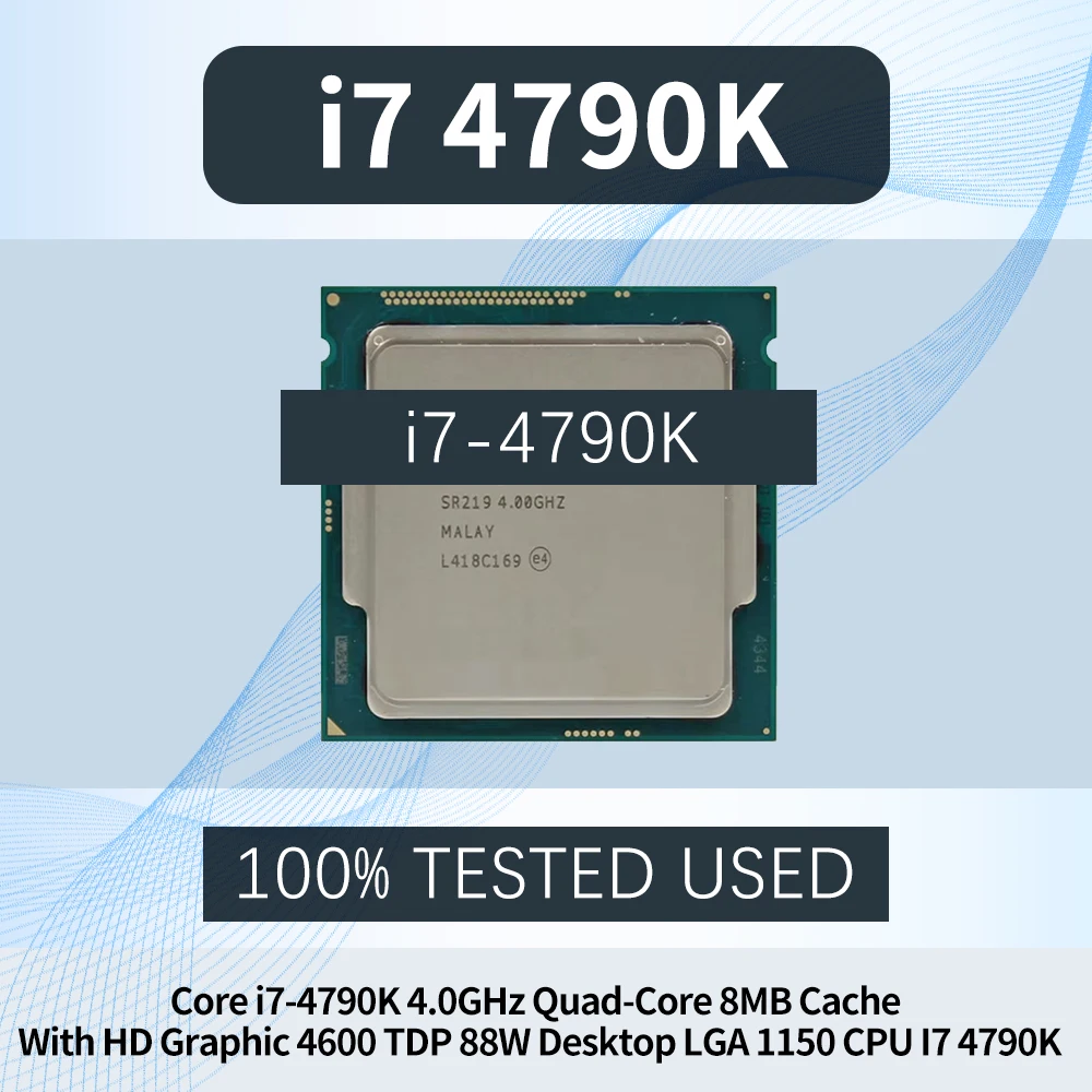 

Core i7 4790K Processor 4.0GHz Quad-Core 8MB Cache With HD Graphic 4600 TDP 88W Desktop LGA 1150 CPU