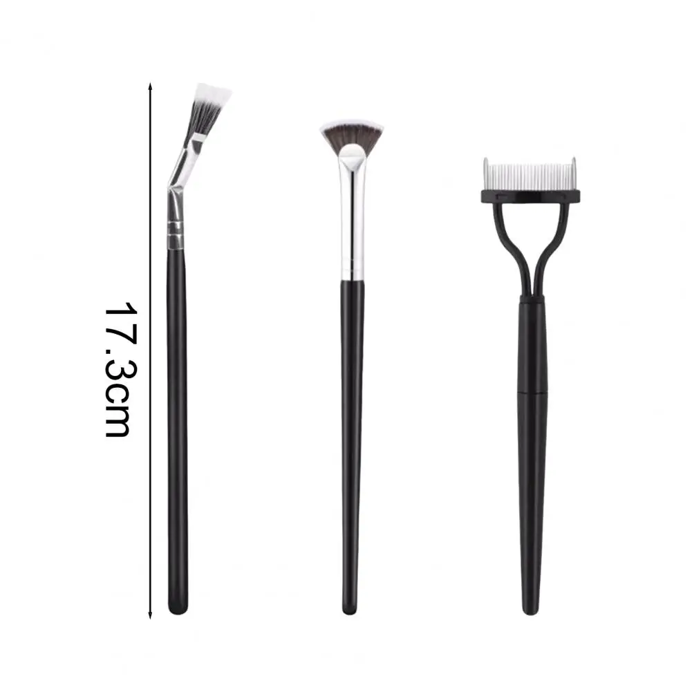 แปรงขนตาขนนุ่มชุดแปรงขนตาตามหลักสรีรศาสตร์สําหรับผู้หญิง 3 ชิ้น Scalloped Lashes หวีแยกเครื่องมือแบบพกพาสําหรับหญิง