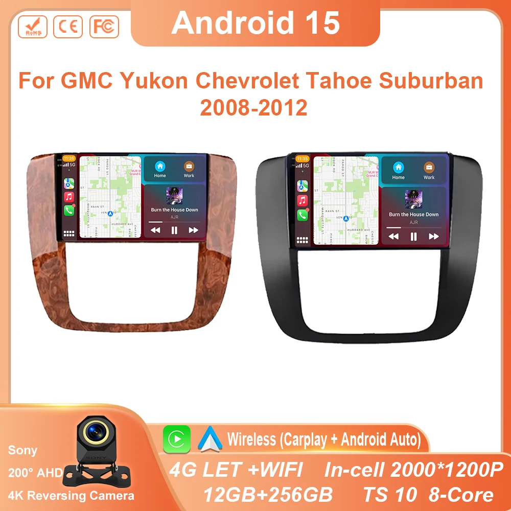 

Android Car For GMC Yukon Chevrolet Tahoe Suburban 2008-2012 GPS Navigation Multimedia Player Stereo Head Unit QLED Screen 5G BT