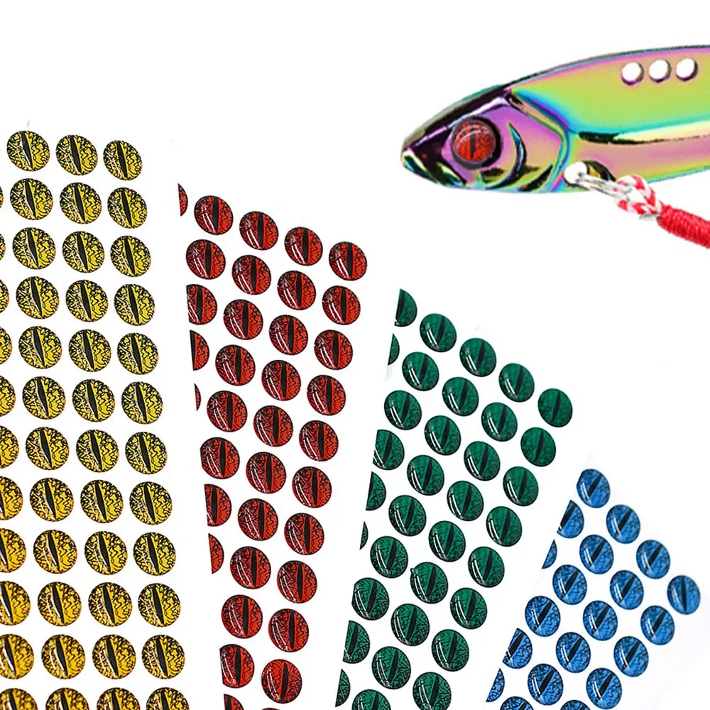 MNFT 100Pcs 3D Fishing Eyes Fly Bait Lure Making Material for Saltwater, 6mm/8mm/10mm/12mm