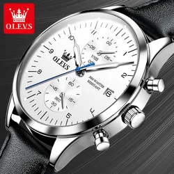 OLEVS Original Men's Watches Top Brand Chronograph Quartz Watch for Men Waterproof Luminous Date Male Wristwatch Casual Luxury