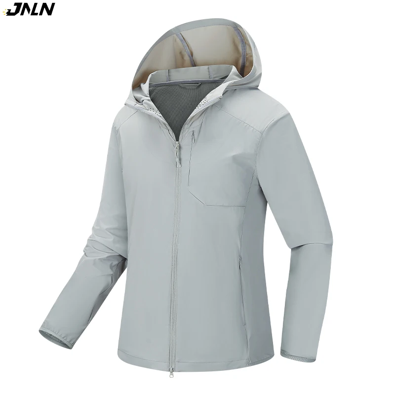 

JNLN Men's Women's Waterproof Jacket Sun Protective Stretch Windbreaker Unisex Hiking Camping Trekking Mountaineering Rain Coat