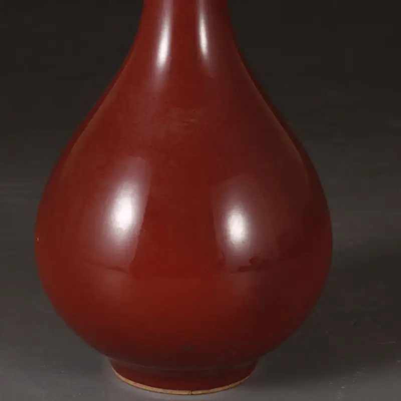 Chinese Qing Yongzheng Red Glaze Porcelain Vase 6.30 inch