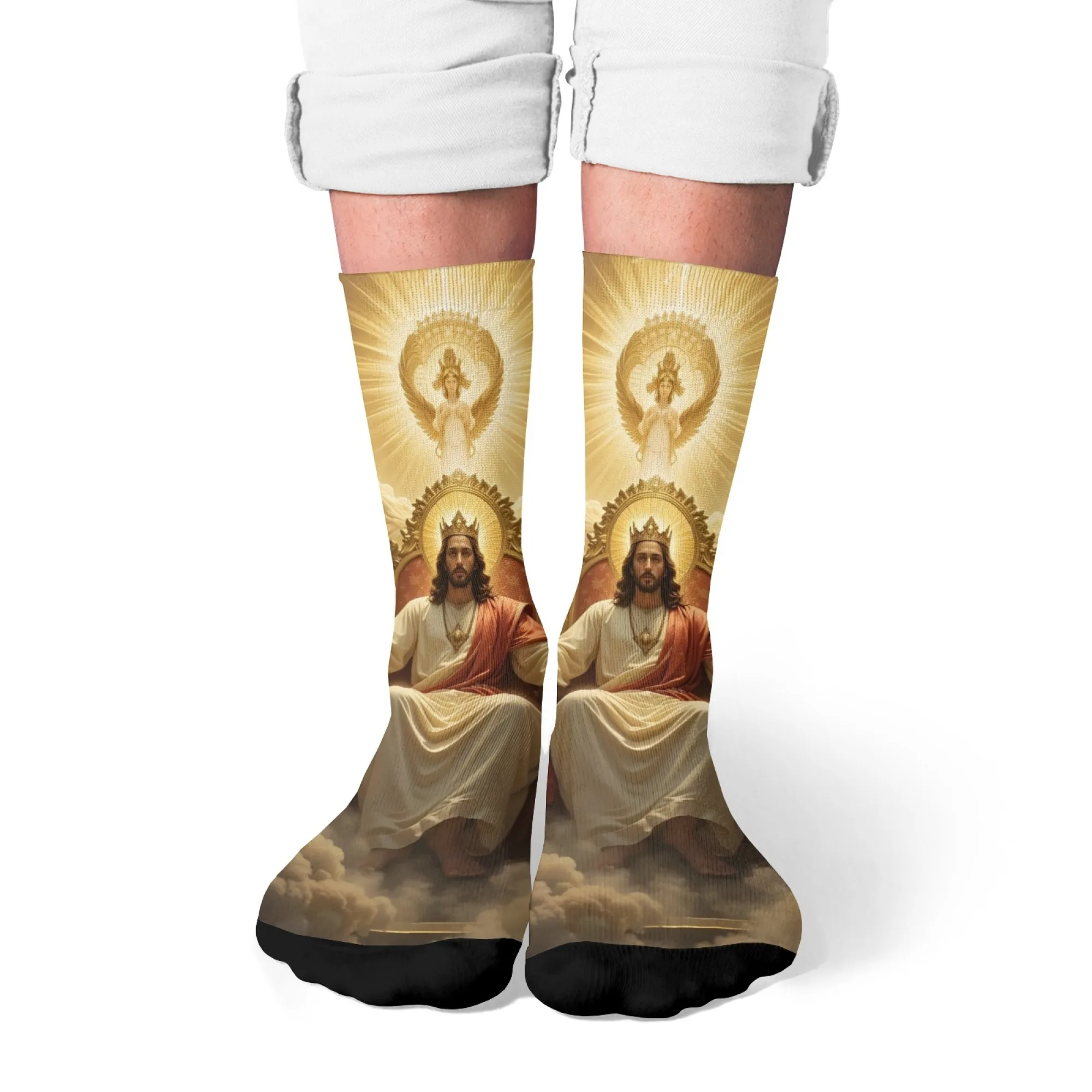 

Носки Kingly Crew в стиле Faith, сакральный королевский стиль для церковных мероприятий, повседневная одежда для христианских энтузиастов, теплые и удобные