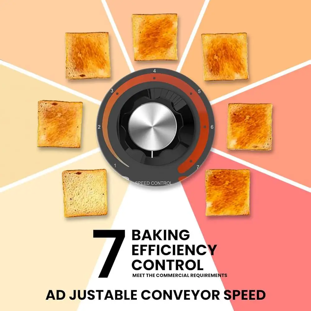 Commercial Conveyor Toaster 150 Slices Per Hour Heavy Duty Stainless Steel Bakery Toasting Machine with Adjustable Speed and