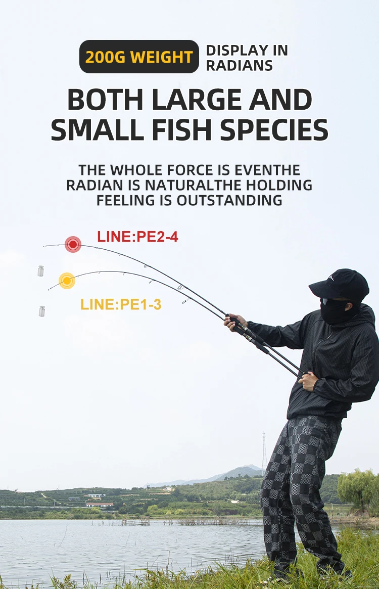 ROLLFISH Boot Kohlefaser Licht Jigging Angelrute Spinning Casting Köder Angelrute Salzwasser 2 Abschnitte WT127-141g 1,68-1,98 m – Detail 4
