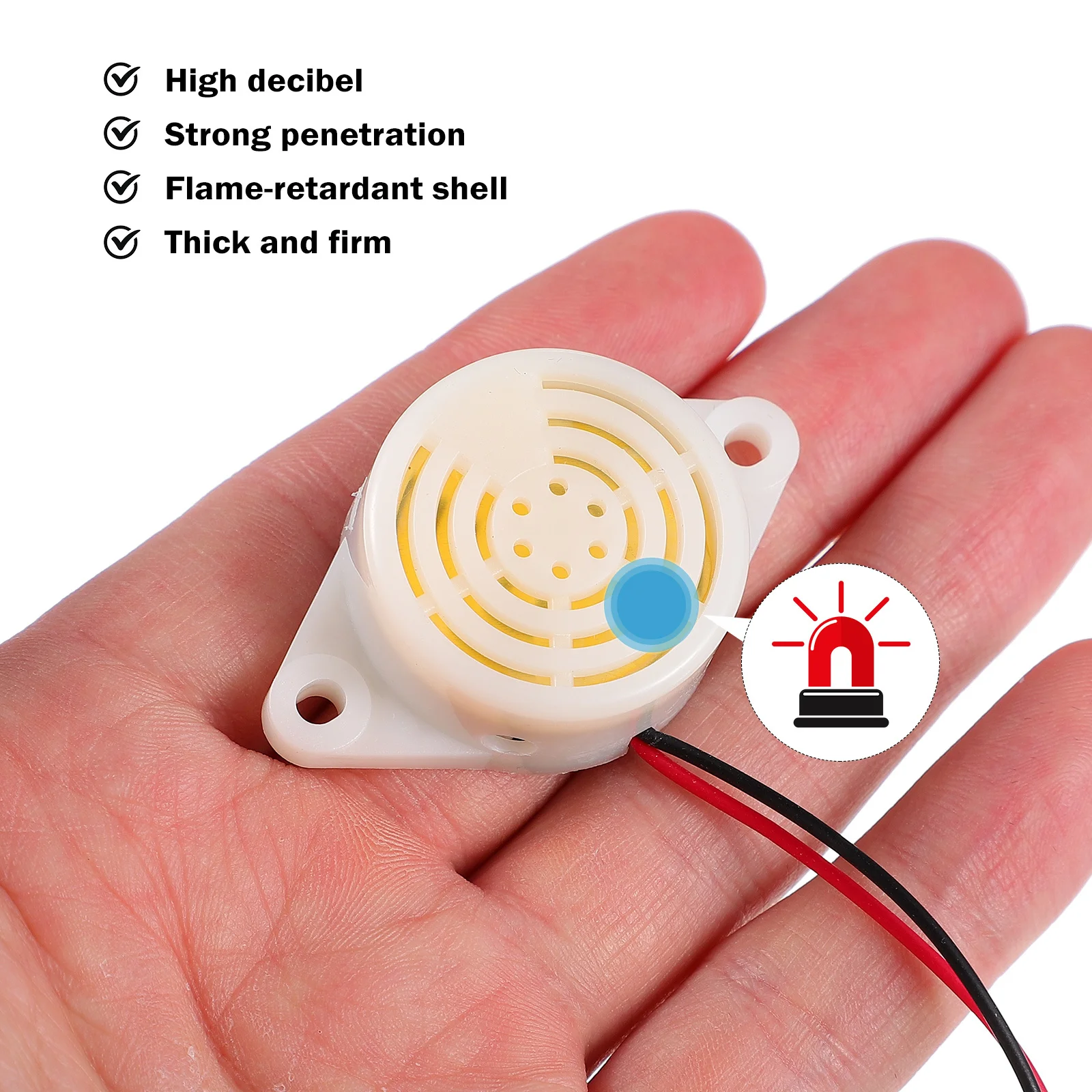 6Pcs Electronic Buzzer Active Alarm Low Voltage 3-24V Wide Voltage Power Supply Industrial Use Electronic Buzzer