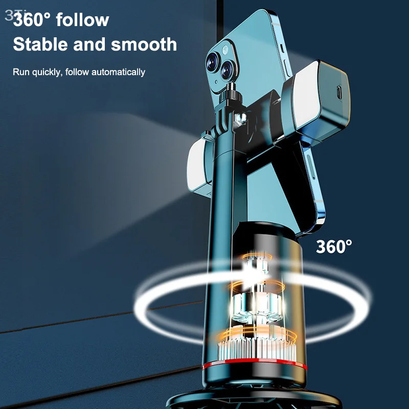 360 °   การหมุนGimbal Stabilizer AIการติดตามใบหน้าอัตโนมัติผู้ถือโทรศัพท์เดสก์ท็อปติดตามGimbalพร้อมรีโมทสําหรับLive Vlogingวิดีโอ