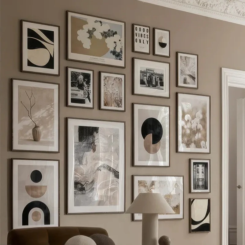 1 pieza de impresión artística decorativa sin marco, póster con estampado de flores geométricas abstractas en beige y blanco, arte de pared vintage, pintura en lienzo, cuadro de pared