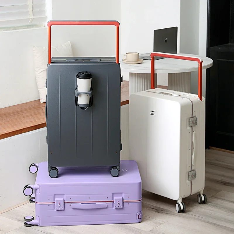 Bagages à roulettes larges pour femmes et hommes, valise multifonctionnelle