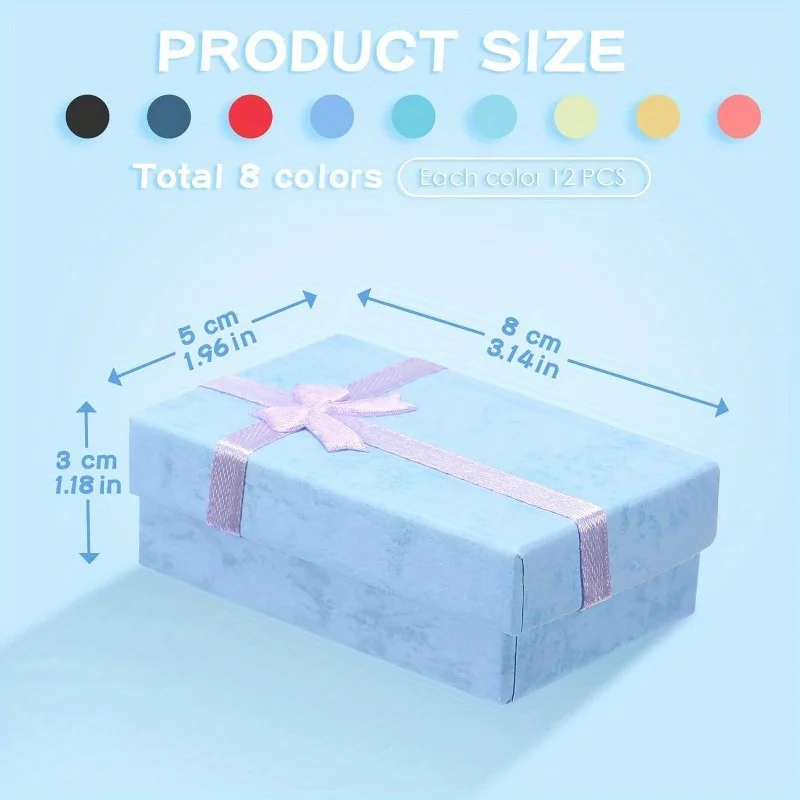 24 pcs High Quality Paper Ring Necklace Set Jewelry Necklace Earrings Rectangular Package Gift Box 5*8*2.5cm
