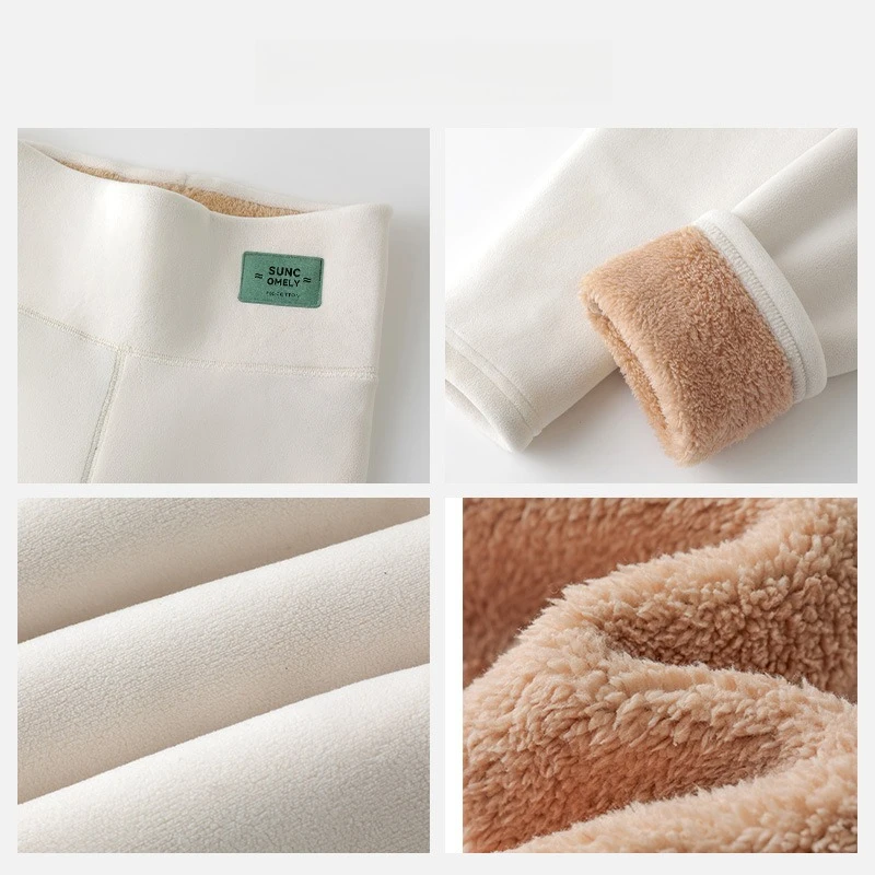 Plus Size Fleece Lined Leggings Women High Waisted Tights for Cold Winter Thermal Outdoor Wear Thick Ribbed Fashion Leggings