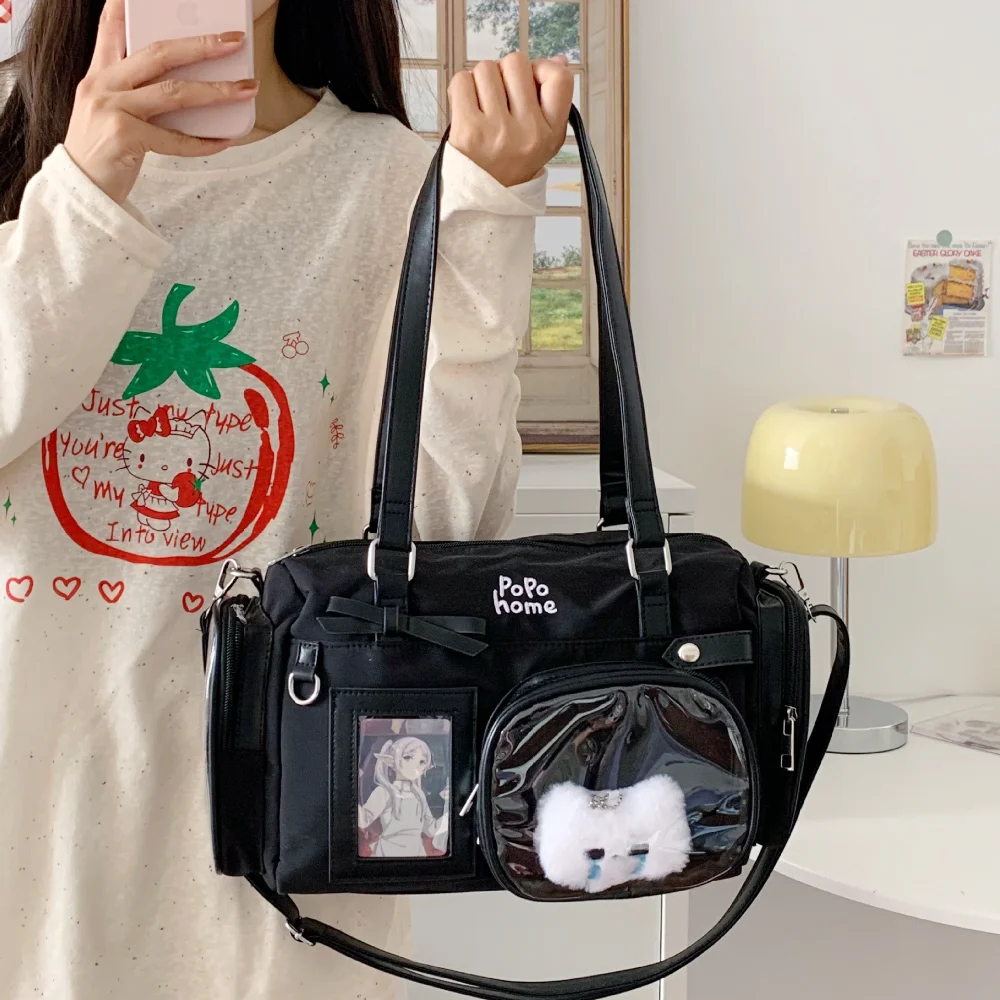 

2025 Spring Summer Bowknot College JK Girl Uniform Bag Anime Shoulder Crossbody Bag Tongwa Bag Polo Bag