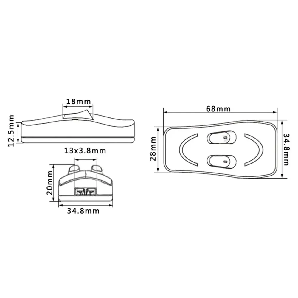 Double Control Switch Floor Light Table Lamp Push Button Switches Two-button in Line Switch Black White Color