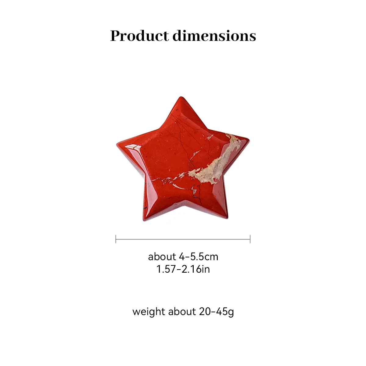 1PC Natural Crystal Red Jasper Five Pointed Star Hand Carving And Polishing Holiday Decoration Gift Home Decoration