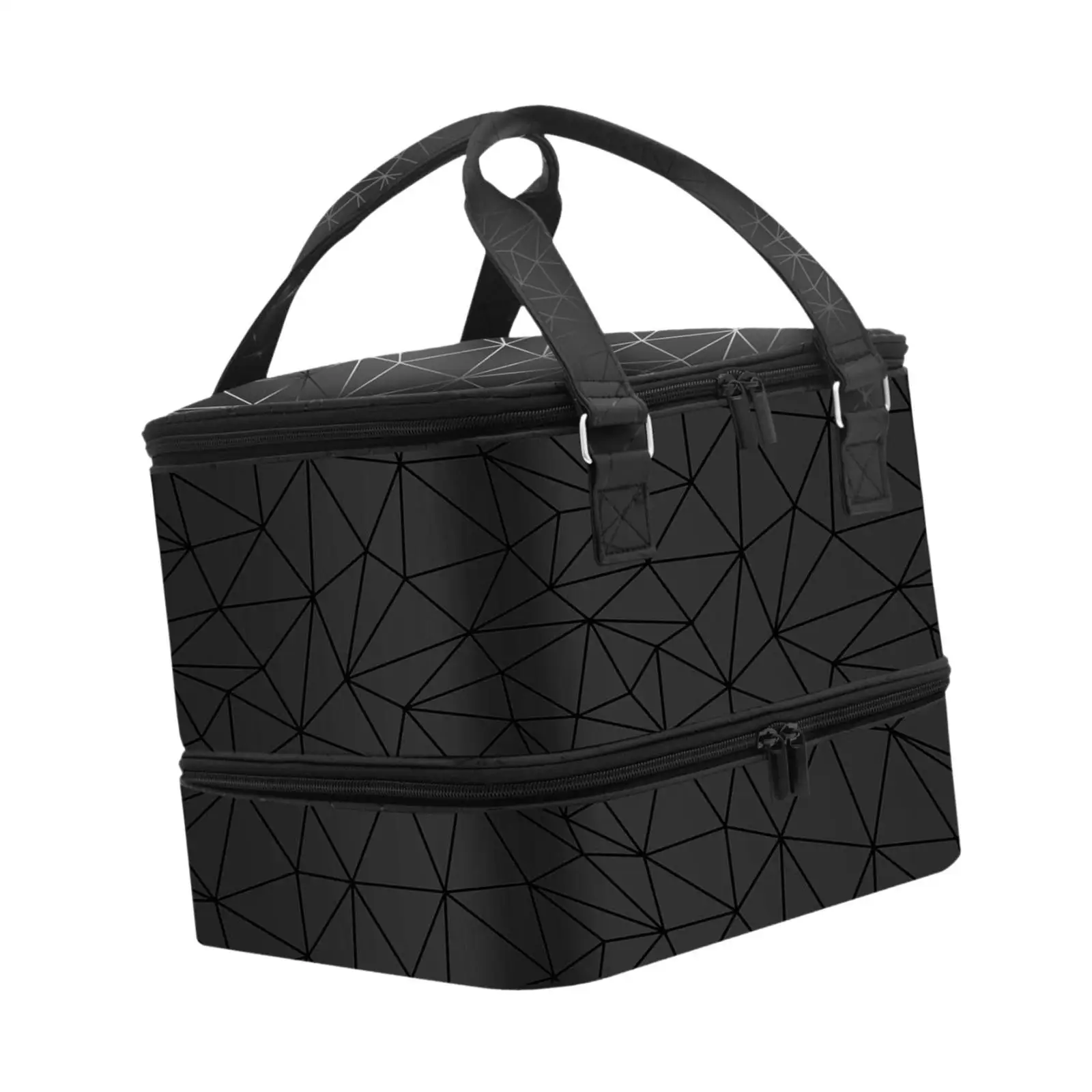 Double Layer Nail Polish Organizer PU Leather Storage Makeup Bag Portable Manicure Tool Case for Nail Art Enthusiasts