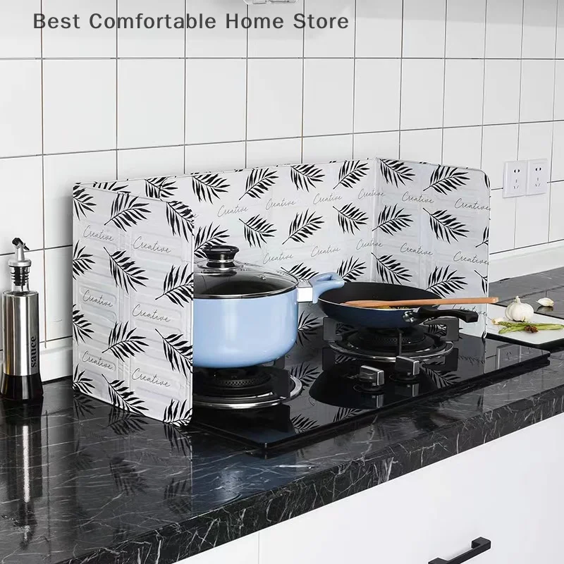 

Aluminum Foldable Kitchen Gas Stove Baffle Plate Portable Frying Pan Oil Splash Protection Screen Household Kitchen Accessories