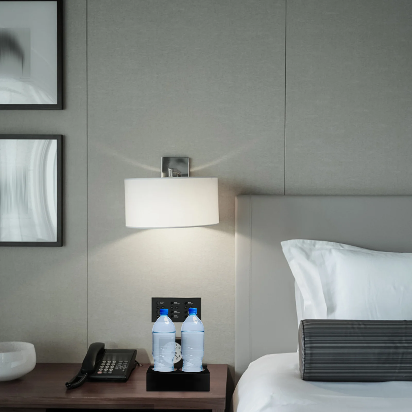 

2PCS Acrylic Water Cup Rack Display Stand Bottle Holder Tray ganizer for Hotel Supermarket Home Compact Space Saving