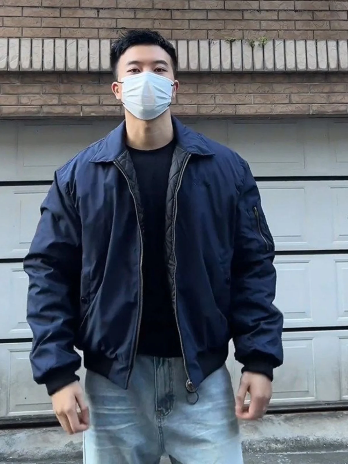 

Мужская куртка-бомбер в американском стиле, свободного кроя, осенне-зимняя, модная, для работы, из хлопка, с утеплителем, из ткани Оксфорд.