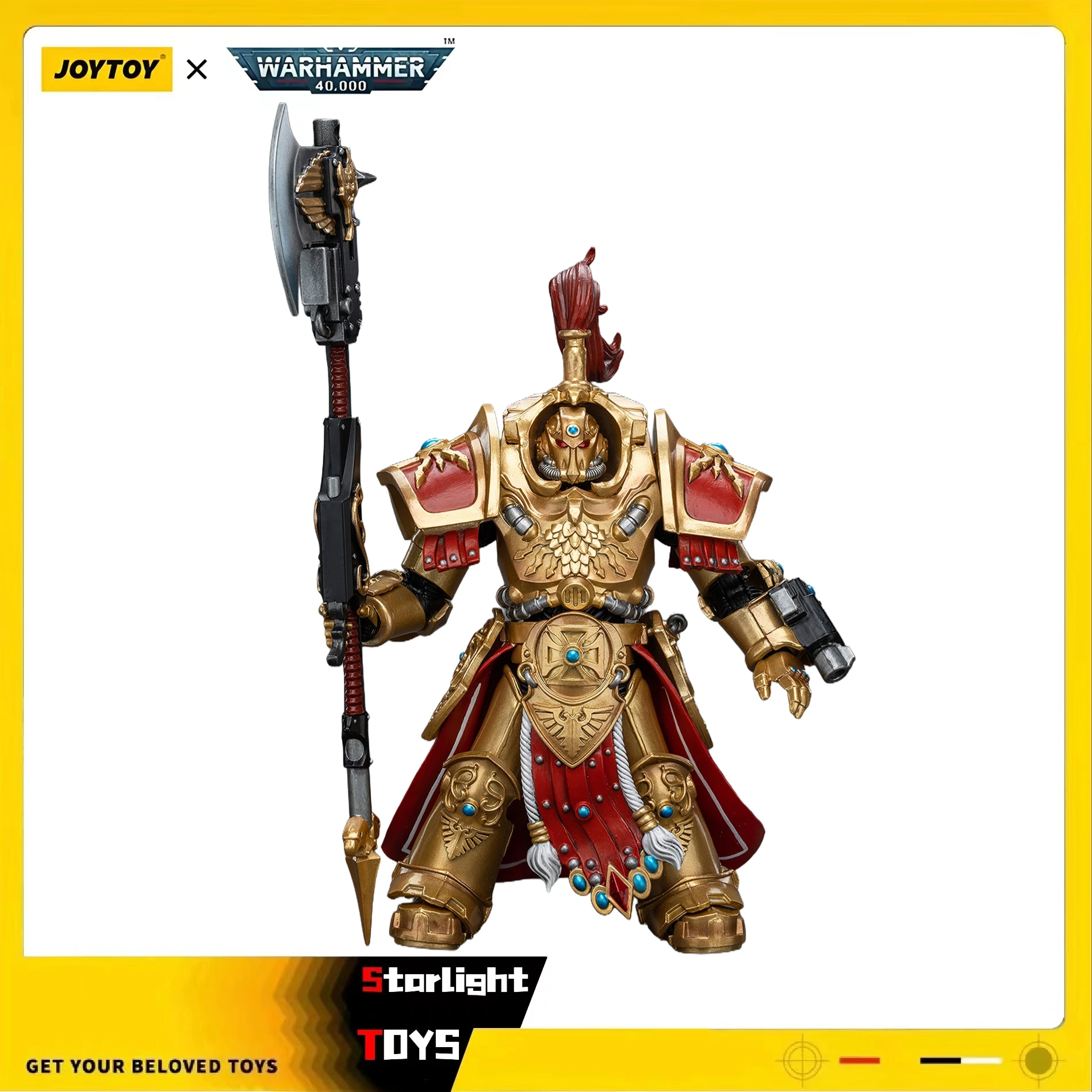 

JOYTOY 1/18 Action Figure Warhammer 40K Adeptus Custodes Allarus Custodian with Castellan Axe Model Toy Gifts