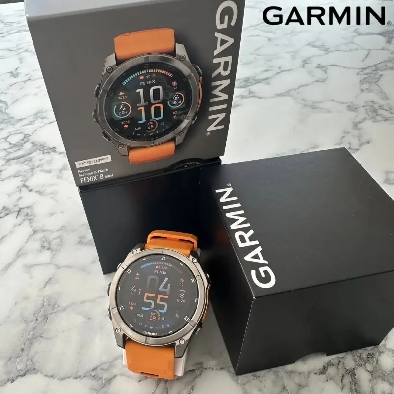 100% العلامة التجارية الجديدة Garmin Fenix 8 الياقوت Smartwatch متعددة الوظائف ساعة رياضية المدمج في مصباح ليد جيب المشي لمسافات طويلة تشغيل 10 ATM