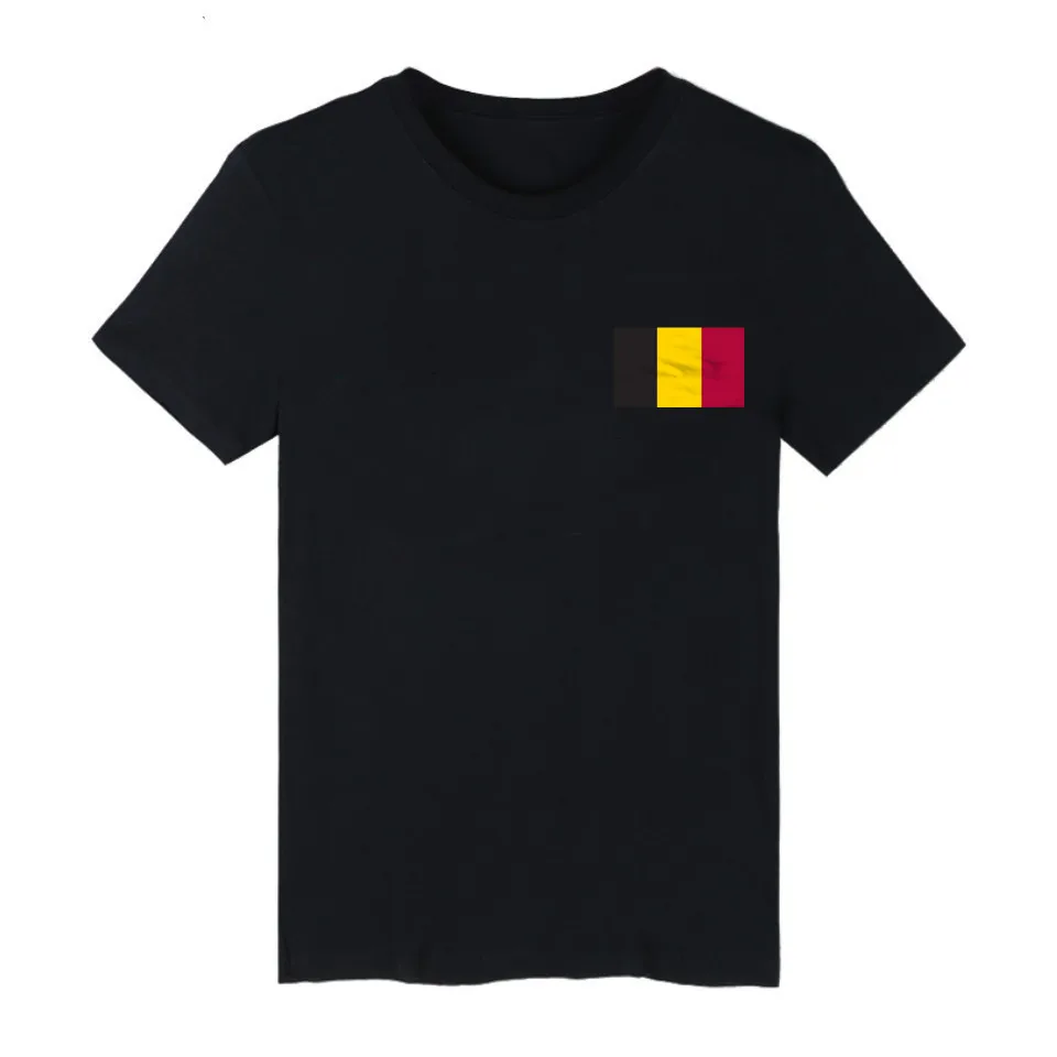 T shirt  black yellow red BEL BE belgium flag For Decoration