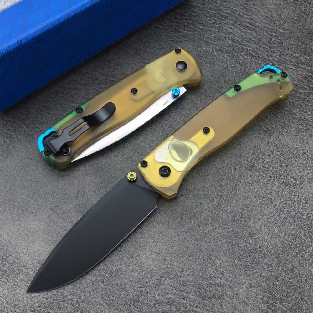 BM 535 Bugout Outdoor Folding Knife D2 Satin Plain Blade PEI Handle Camping Pocket Knives Hunting Fishing Survival EDC Tools