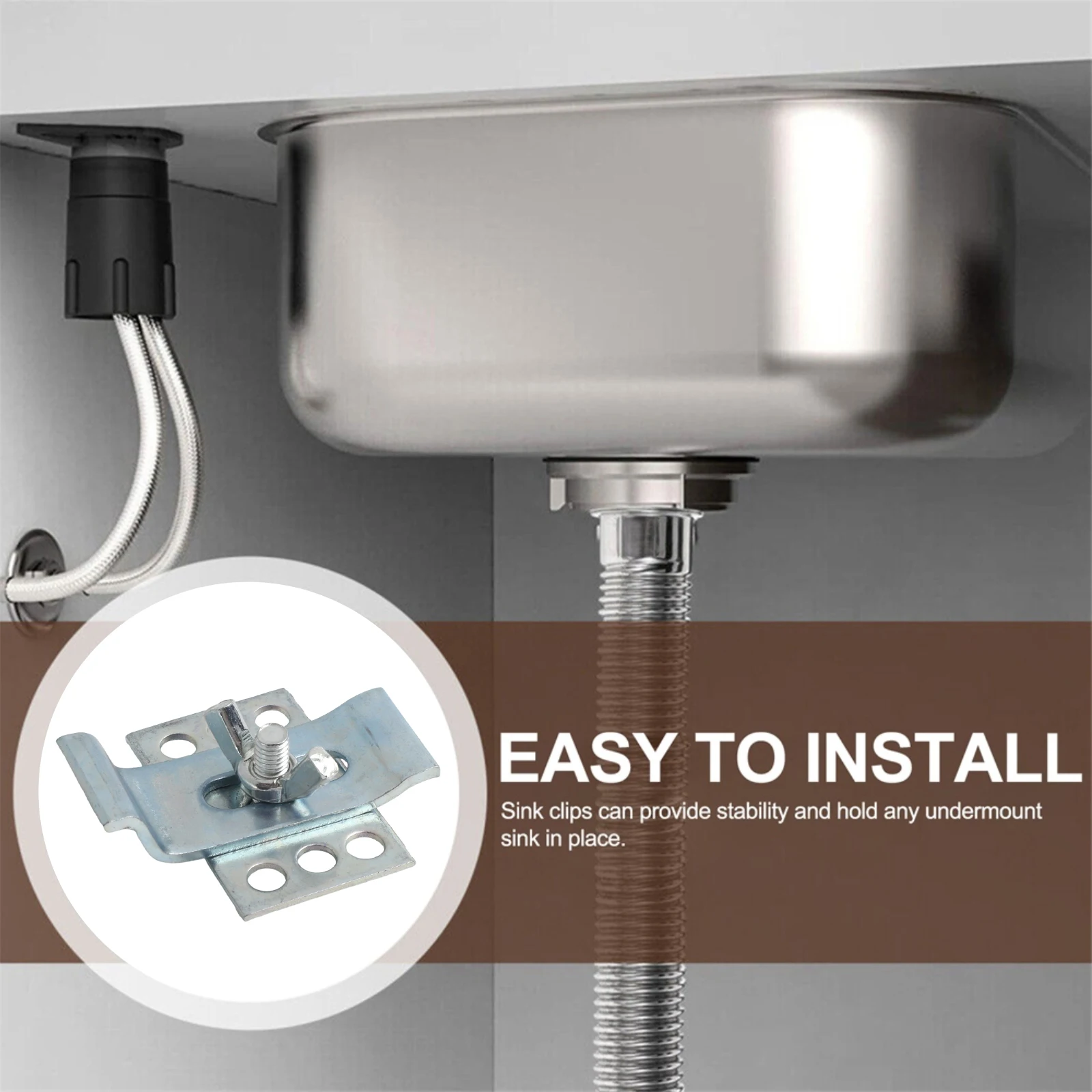 Bathroom Sink Clips Sink Brackets Kit Home Improvement Adjustable Sink Supports Easy Installation Clips 15 Mm Screw Length