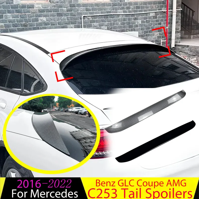 

For Mercedes Benz GLC Coupe C253 2016-2022 AMG Car Tail Spoilers Rear Roof Trunk Top Wing Trunk Upper Splitter Lip Body Kit Trim