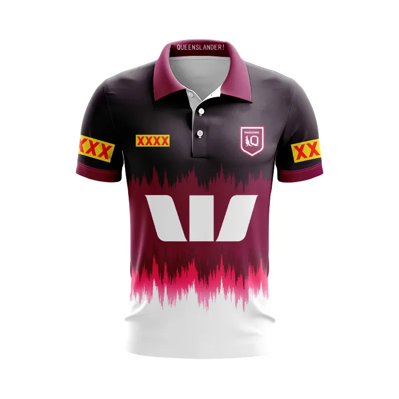 

2024 QUEENSLAND MAROONS STATE OF ORIGIN RUGBY TRAINING POLO SHIRT JERSEY size S--5XL ( Print name and number )