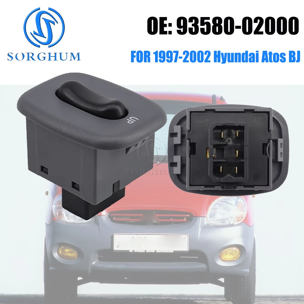 

SORGHUM Car Power Window Switch Button Control Glass Lifter For 1997-2002 Hyundai Atos BJ 93580-02000 9358002000 Spares Part