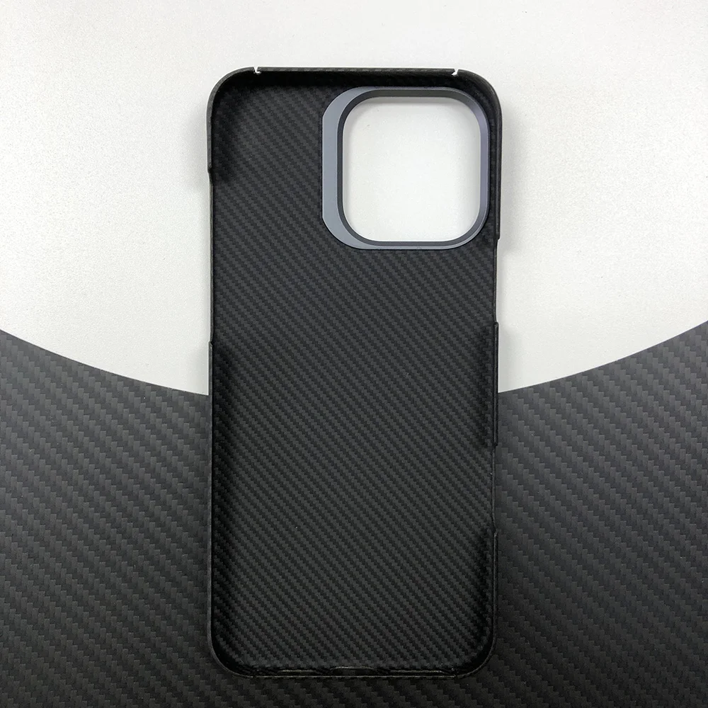 Phone black 600D case for Apple iPhone 16 Pro Max ip16pm 16pm Kevlar case real Aramid Carbon Fiber case Geometric lightweight