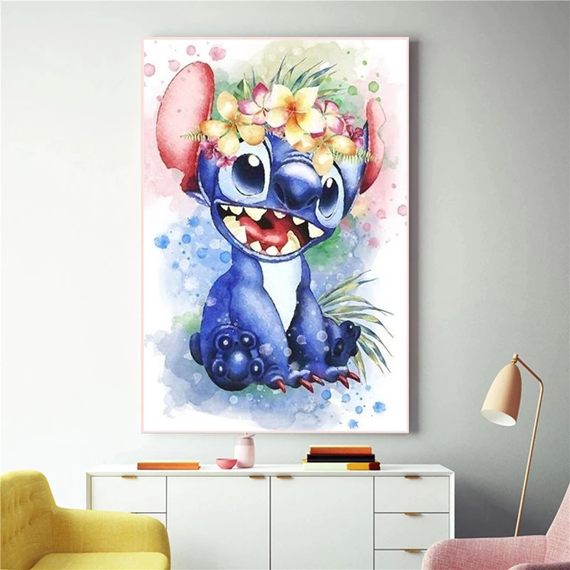 Disney Cartoon Stitch Interstellar Baby Posters and Print Wall Art Pictures for Living Room Canvas Paintings Decoration No Frame