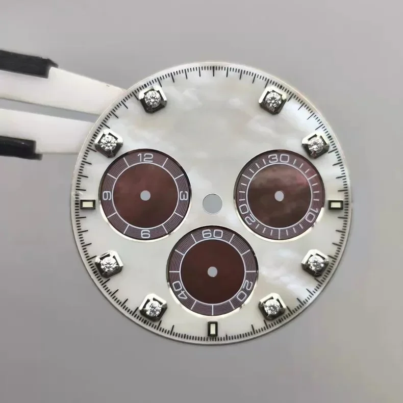 NF Customized white shell dial for installation of Dtona 4130 4131 movement