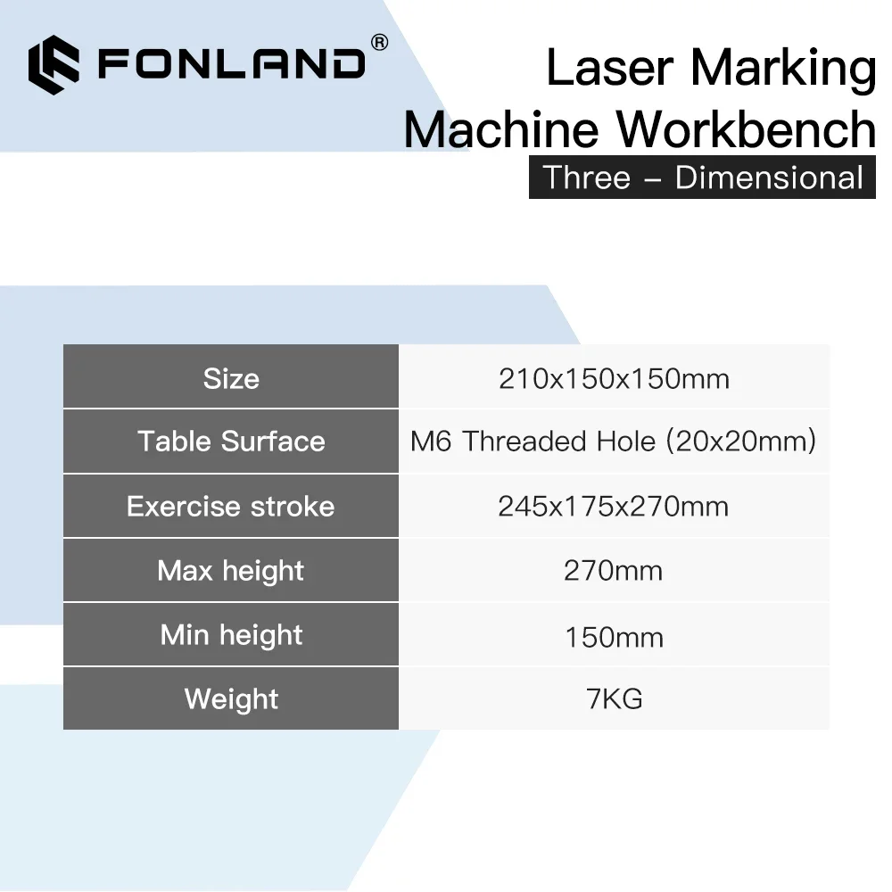 Imagem -05 - Altura 150275 mm da Linha 210x150x150 mm da Máquina da Marcação do Laser de Fonland 3d para a Máquina da Máquina do Laser da Fibra