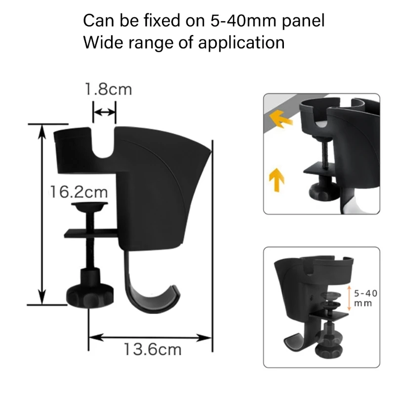 Morsetto salvaspazio sul portabicchieri per penna Gancio per cuffie Portabicchieri con gancio per cuffie