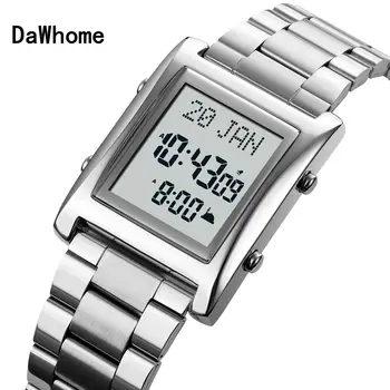 Orologio Azan per la preghiera musulmana con bussola Qibla Orologio islamico Al-Harameen Fajr include calendario Hijri