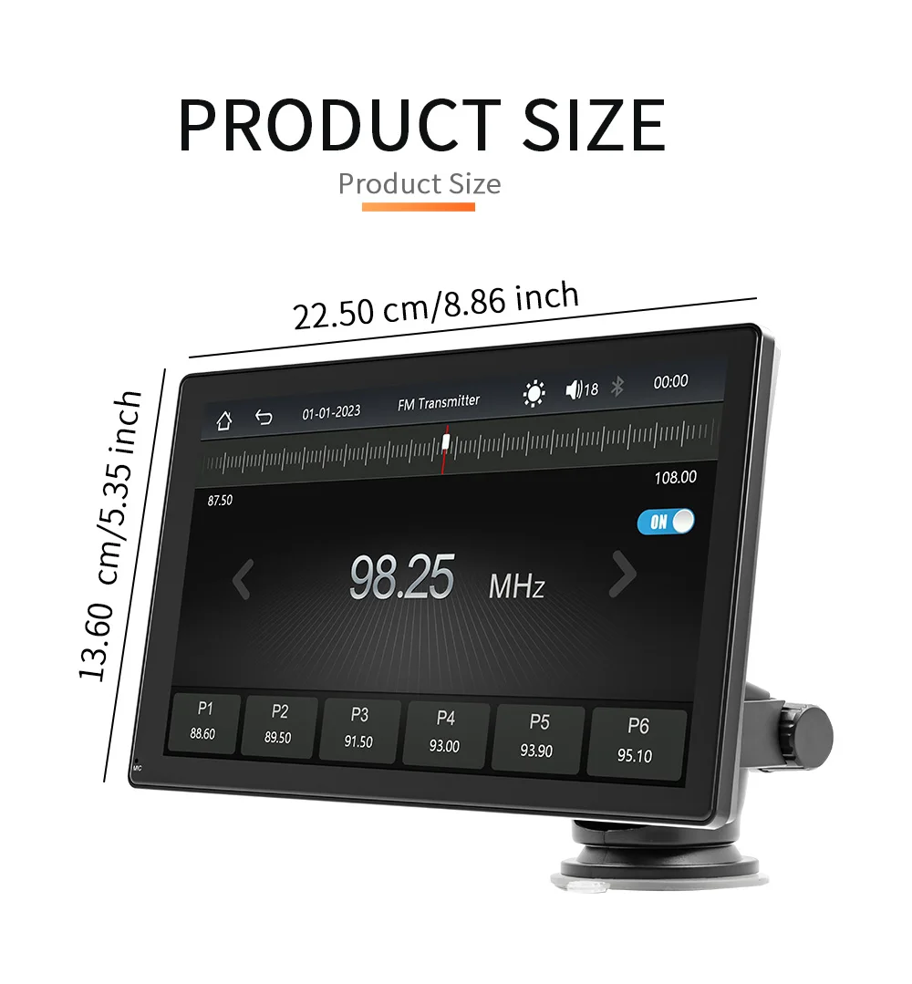 BQCC-مشغل سيارة MP5 محمول ، شاشة IPS عالية الدقة مقاس 9 بوصة ، مرآة ، مشغل سيارة لاسلكي ، أندرويد تلقائي ، بلوتوث ، قوس مزدوج ، ستيريو سيارة ، راديو #5