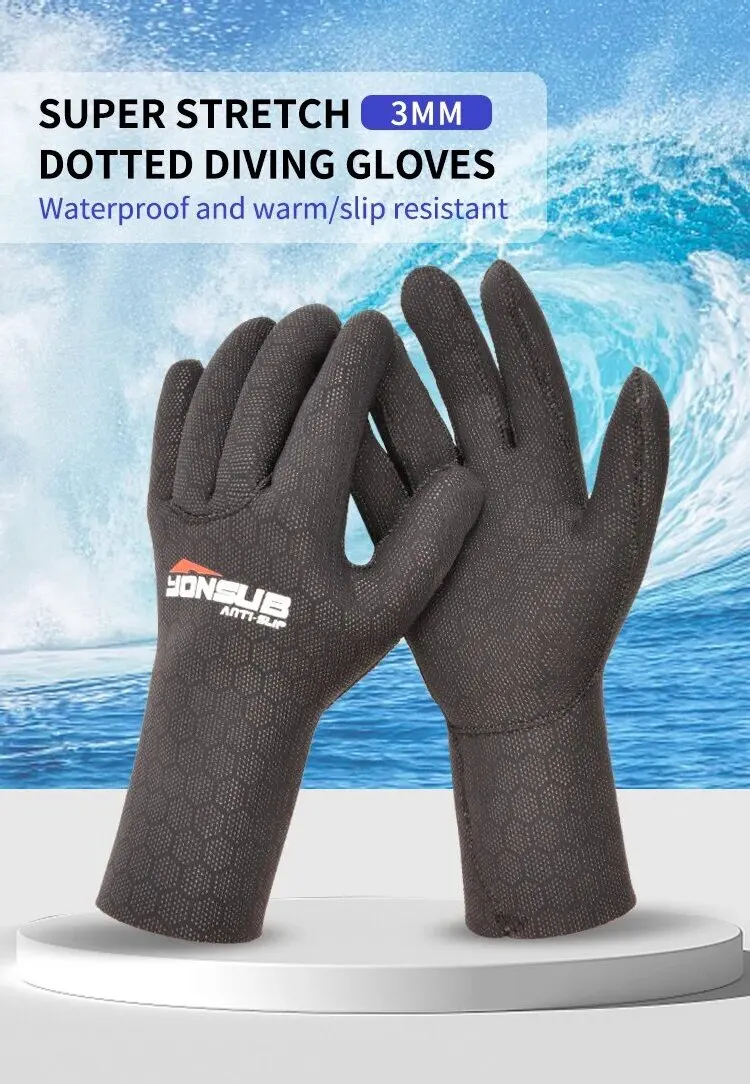 CR Neoprene Diving Gloves, Super Stretch, 3mm