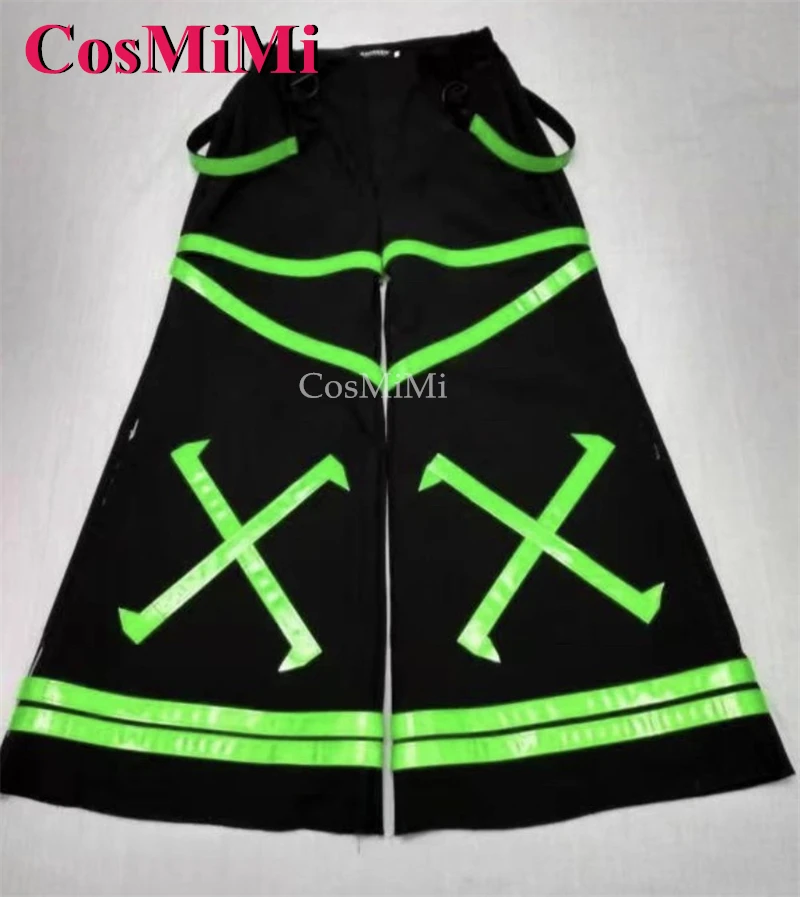 CosMiMi Doubles شوكة أنماط شبح الرقص السراويل ملبورن شفل فات السراويل جرس قيعان مشرق تأثير عاكس بنطلون جديد