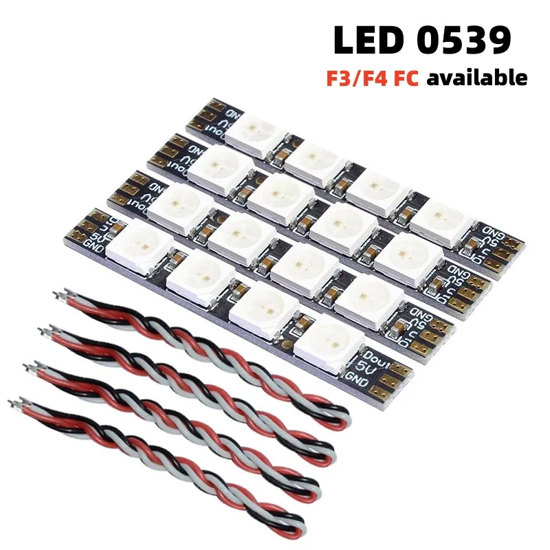1 مجموعة/4 قطعة الباندا LED0539 مصباح ليد WS2812 5 فولت RGB للبرمجة تسليط الضوء على شرائط مصباح مع كابل ل RC FPV طائرات بدون طيار F3/F4 FC ACCS #1