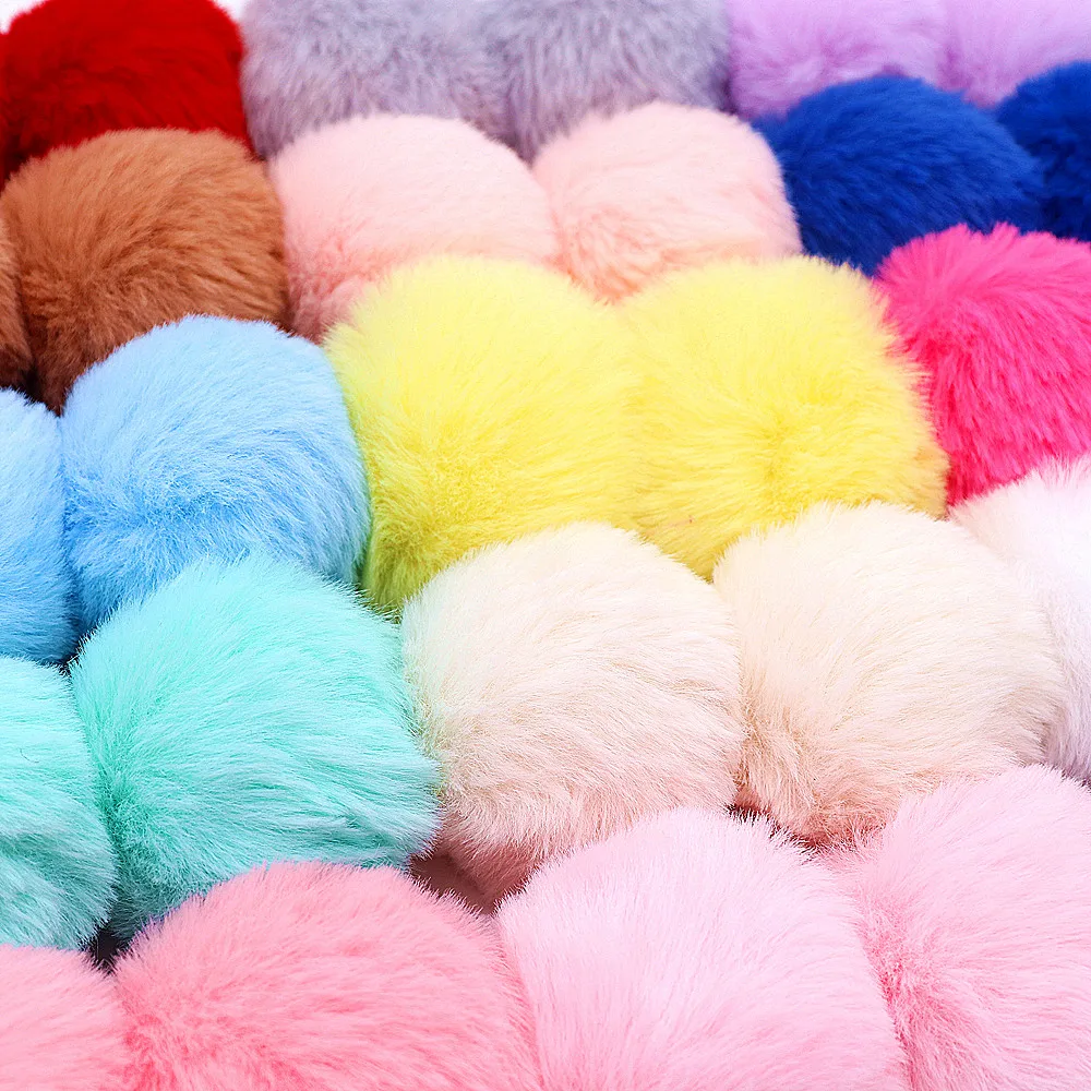 5pcs 5cm Artificial Fluffy Faux Rabbit Fur Pom Ball Diy for Shoes Keychains Needlework Garment Crafts Supplies Accessories