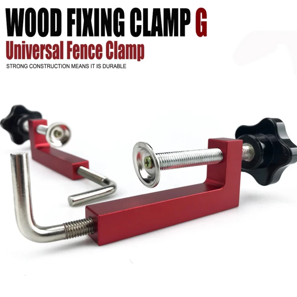 مشبك سياج من سبائك الألومنيوم لأعمال النجارة، تركيبات على شكل حرف G قابلة للتعديل للتثبيت السريع والأمان على طاولات العمل والإطارات