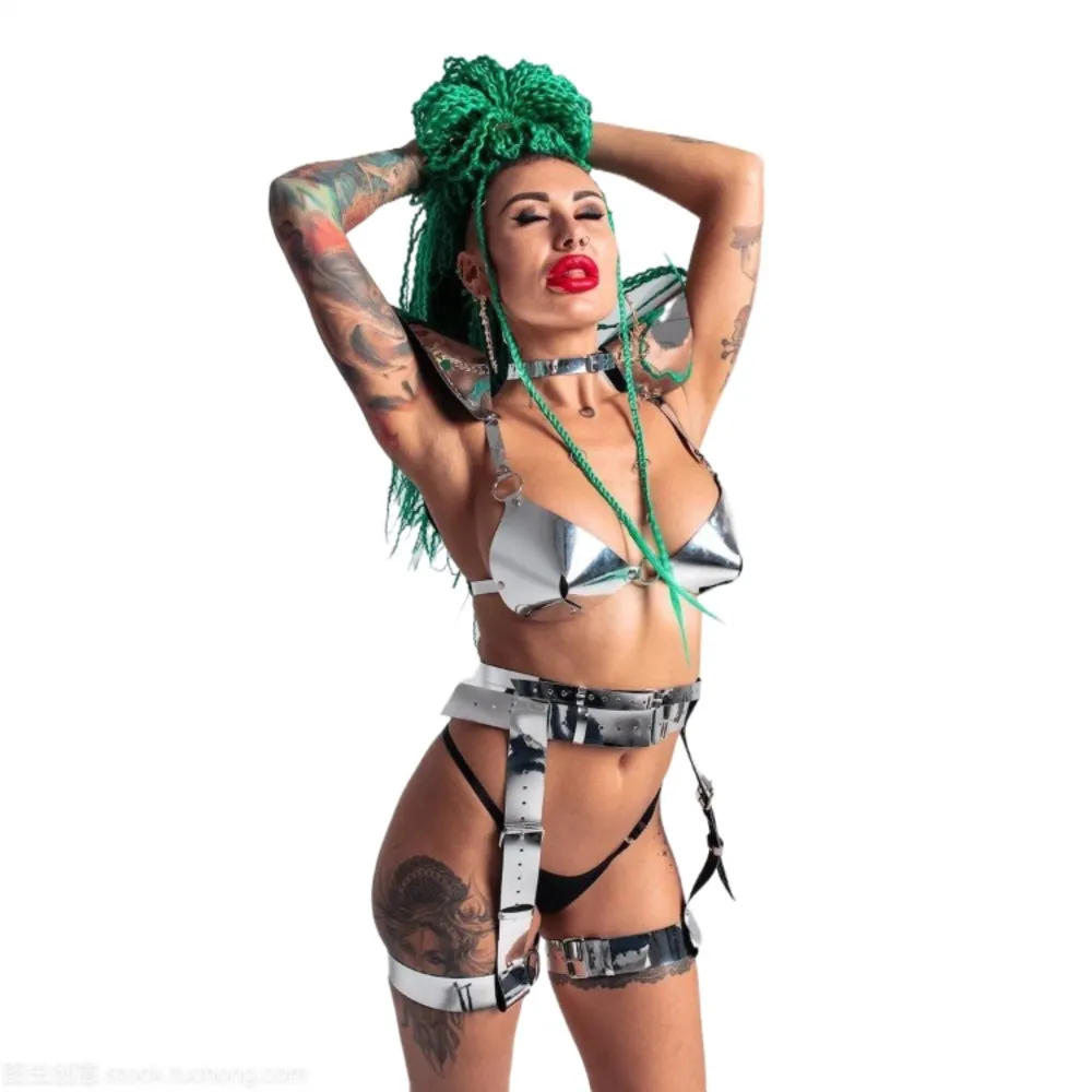 New Nightclub Sexy Bikini Technology Sense Future Warrior Female Gogo Female Performance Clothes Clothing Drag Queen Costume Set