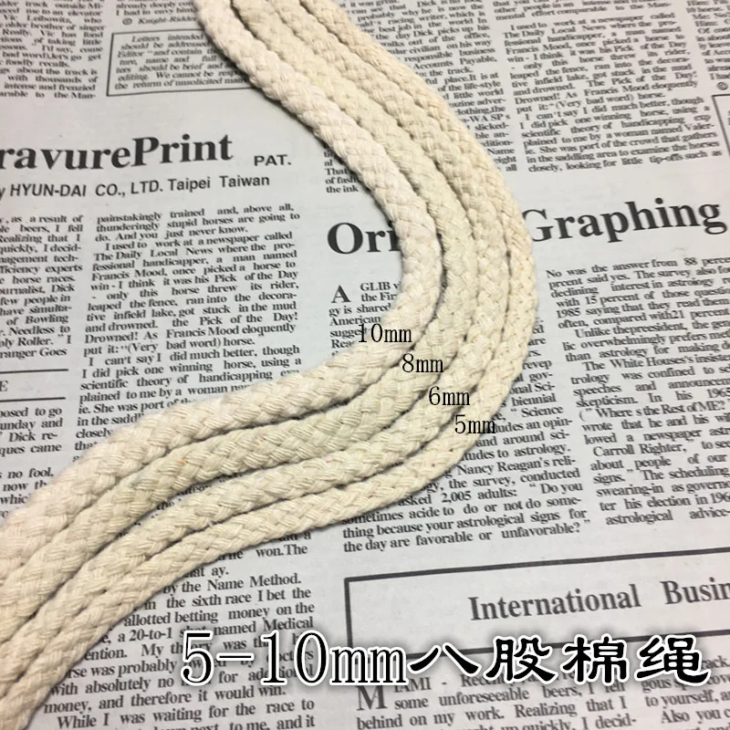 

Home Decoration Design with White Cotton Strap Mouth Rope Eight Strand Hemp Rope Belt Light Decoration Imitation jute